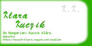 klara kuczik business card
